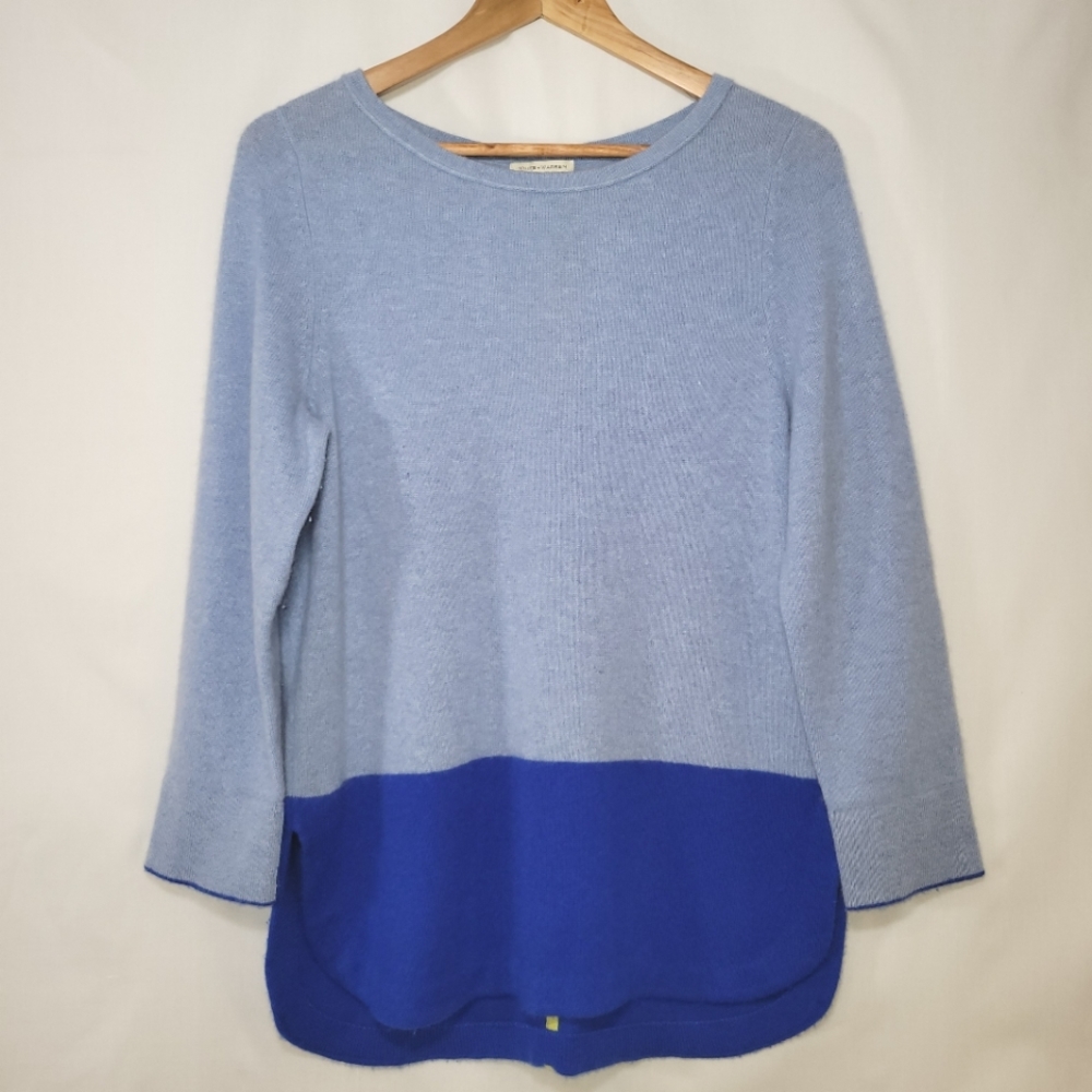 White + Warren Blue Cashmere Sweater L